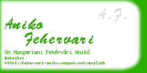 aniko fehervari business card