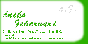 aniko fehervari business card